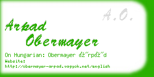 arpad obermayer business card